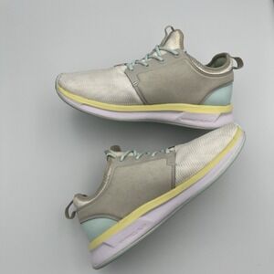 Kuru Atom Cloud Sneakers Womens 8.5 Gray Yellow Lace Up Athletic‎ Running Shoes